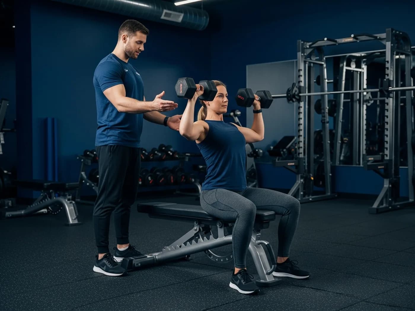 Coached strength training session