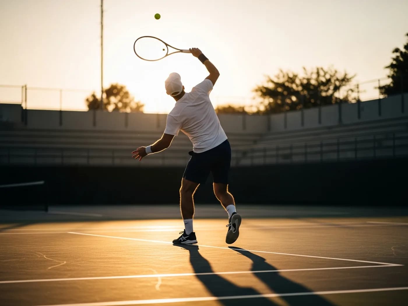 Racquet-sport player mid-swing on the court in Malvern, PA