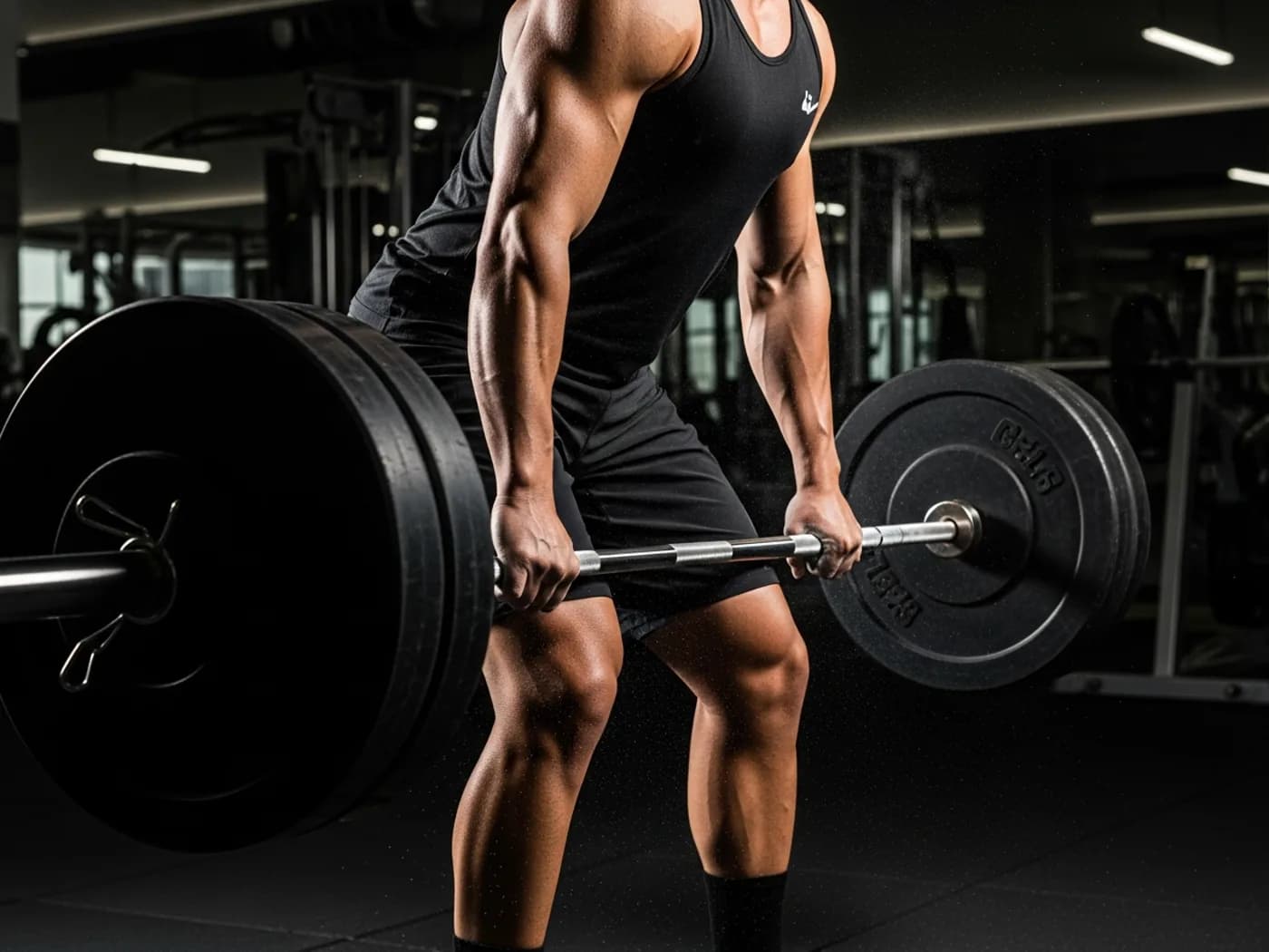 MYOLAB coach spotting an athlete through a barbell lift during strength training